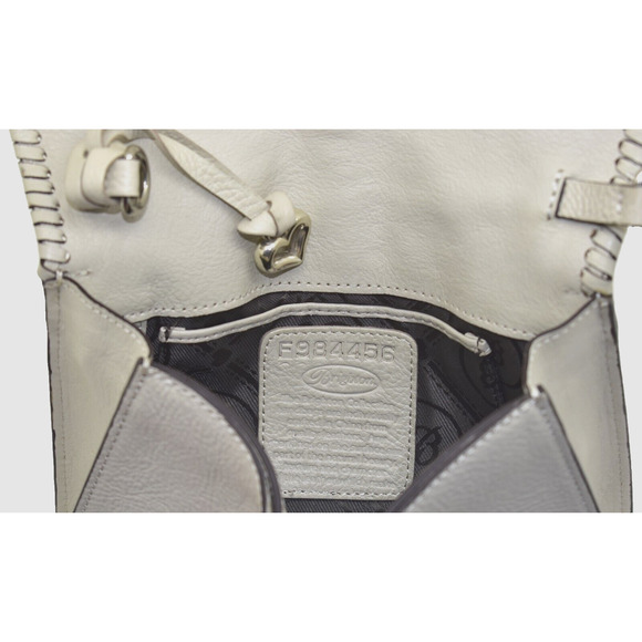 C0 NEW BRIGHTON Odette Ferrara Santorini White Leather Shoulder Flap Bag $378 - Picture 6 of 8